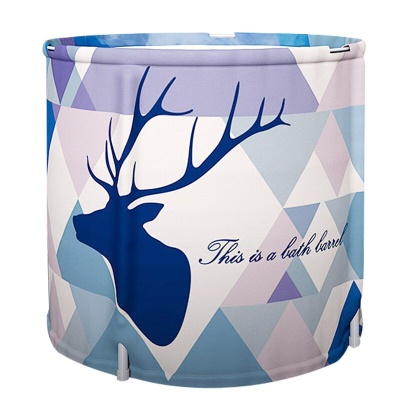 卡洛特（KLUOT） 泡澡桶 洗澡桶成人儿童可折叠免充气家用浴室沐浴桶大号浴盆加厚保温桑拿浴箱汗蒸箱 洗澡桶【森林鹿70*65】