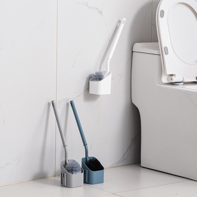 登比 无死角马桶刷 【带底座】清洁刷套装长柄洁厕刷 洗厕所蹲厕刷子座便器蹲便器卫生间浴室清洁刷子壁挂