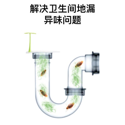 JAJALIN 地漏防臭盖2片装 下水道卫生间浴室水槽防虫防臭封口盖硅胶垫片 白+黄（颜色随机）