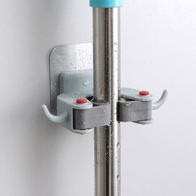 季萌拖把固定卡扣扫把夹壁挂式拖把夹免打孔厨房卫生间浴室拖把架 3个装(颜色随机可备注)