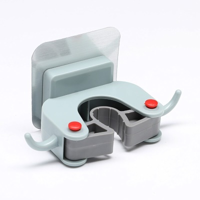 季萌拖把固定卡扣扫把夹壁挂式拖把夹免打孔厨房卫生间浴室拖把架 3个装(颜色随机可备注)