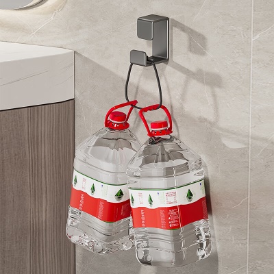 摩尚（moshang） 摩尚 脸盆架铝合金浴盆架脸盆挂钩免打孔厕所壁挂式收纳卫生间婴儿盆 枪灰色_两只装