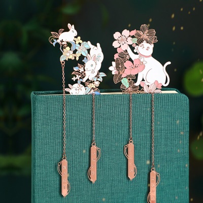 墨苒（moran） 古风金属书签中国风镂空书签黄铜精美文具礼品创意礼盒闺蜜礼物 风吹吟金属书签--凤凰鸣