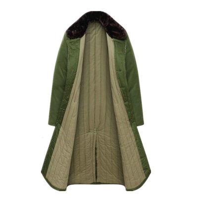 《冬款棉大衣加厚长款防风保暖抗寒工作服救灾劳保军绿色棉大衣 加厚款军绿棉里大衣 均码》