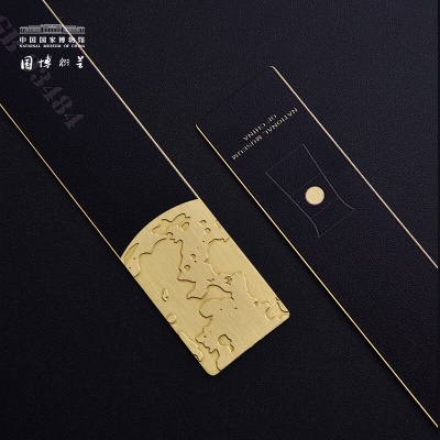 中国国家博物馆月壤展览纪念书签纪念品金属创意国博文创收藏月球浮雕学生文具生日礼物 月壤纪念书签