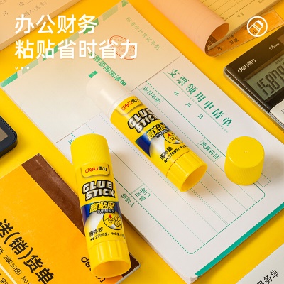 得力(deli)36g高粘度PVP固体胶水 无甲醛快干耐用胶棒 12支装 办公用品 27052