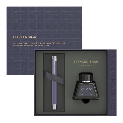 萧伯纳（Bernard Shaw） 精灵系列钢笔薰衣草紫墨水笔插画套装礼盒学生情人节送礼教师节礼物 薰衣草紫（S007插画） F尖0.6mm