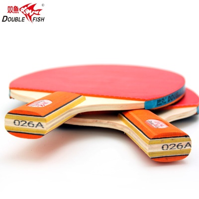 双鱼乒乓球拍直拍026A 双拍套装2只装 附3球 双减亲子互动休闲娱乐减负国货球拍