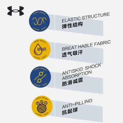安德玛Under Armour篮球袜 吸汗防滑底运动袜专业跑步袜子男女透气中筒透气防磨加压款棉袜【三双装】组合色L