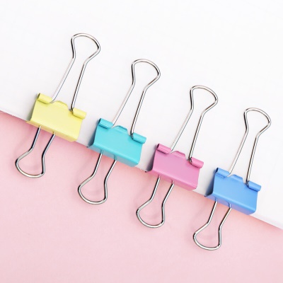 得力(deli)63只多规格票夹套装 彩色长尾夹/燕尾夹 中号+小号(32mm10只+25mm18只+19mm35只) 办公用品 8529